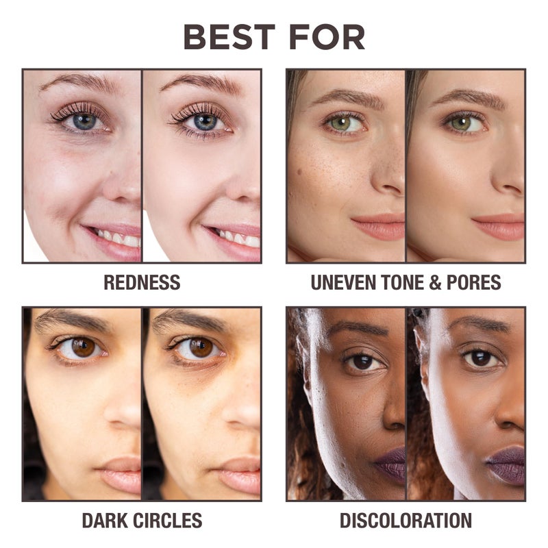 روبي كيسيز خافي عيوب روبي كيسز للهالات السوداء، مكياج بتغطية كاملة للهالات السوداء والاحمرار وفرط التصبغ والعيوب، تركيبة مرطبة بلمسة نهائية ساتانية مع الكافيين والببتيدات (325 توفي، 0.40 أونصة سائلة) - Image 3